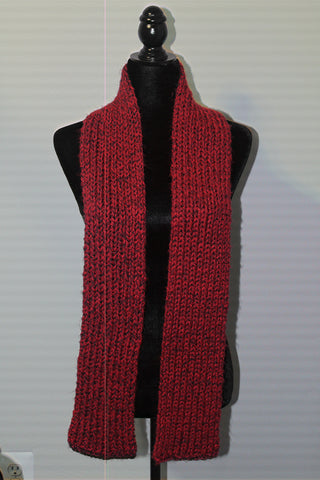 Red Fleck Ribbed Scarf